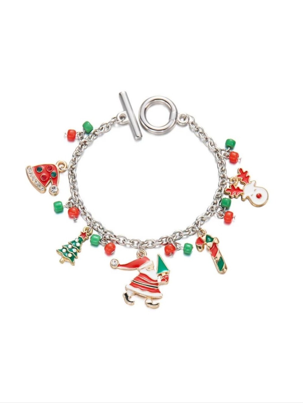 Silver Christmas Charm Bracelet